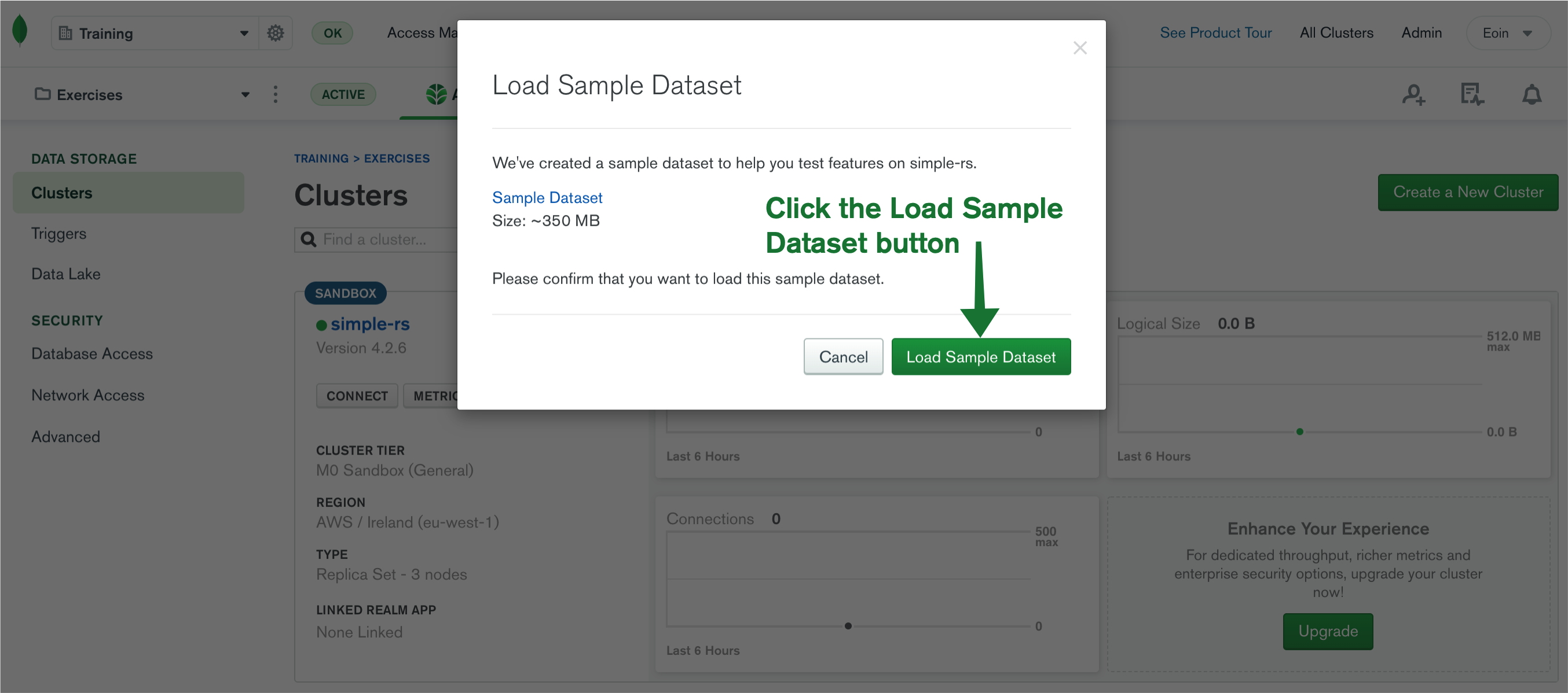Click the button "Load Sample Dataset"