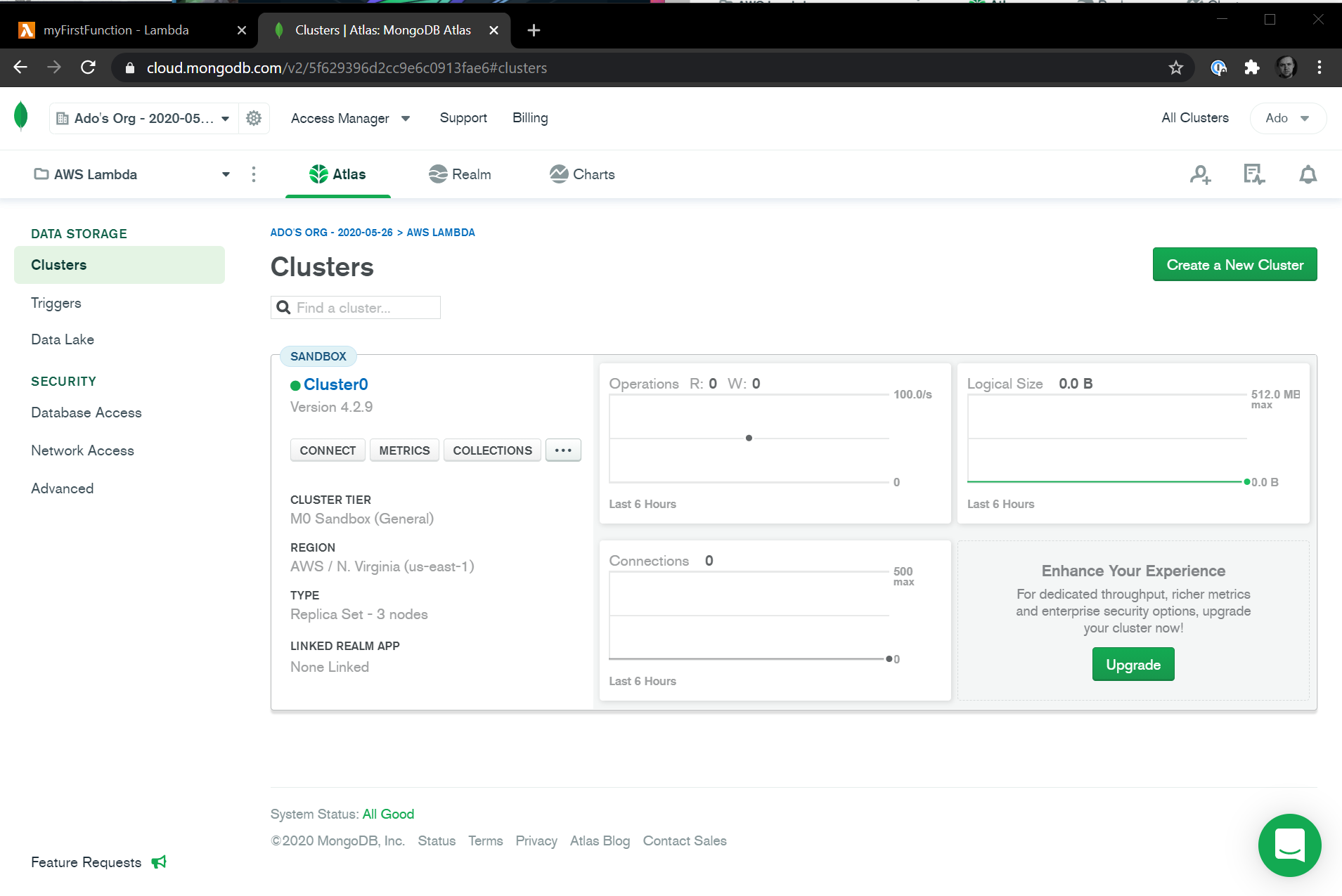 MongoDB Atlas Cluster Deployed