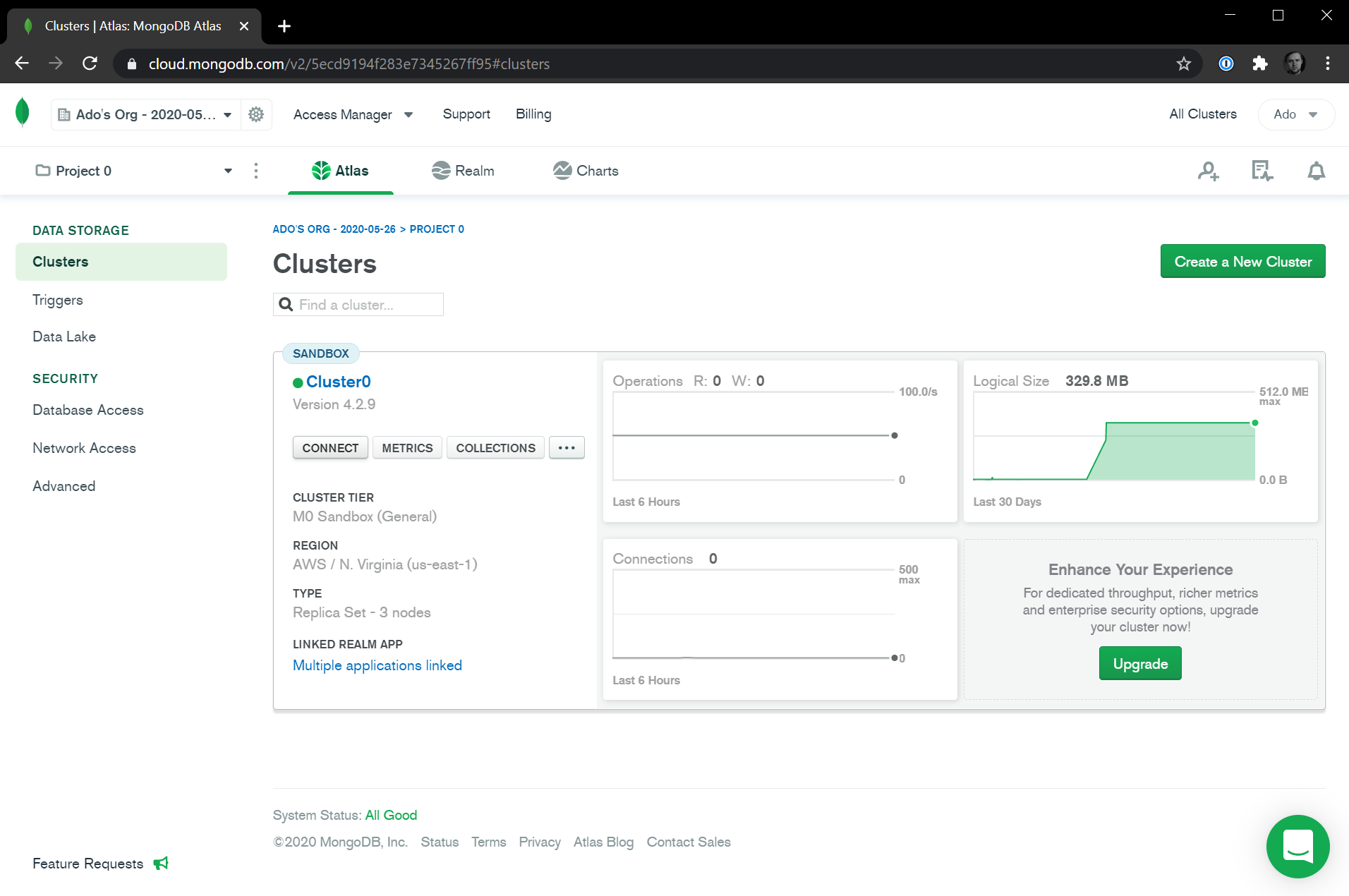 MongoDB Atlas Connect Cluster