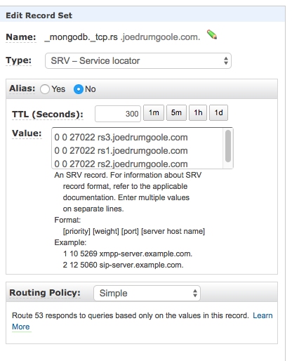 AWS routes