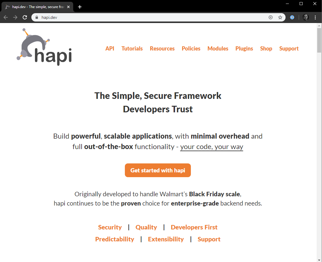 HapiJS Homepage