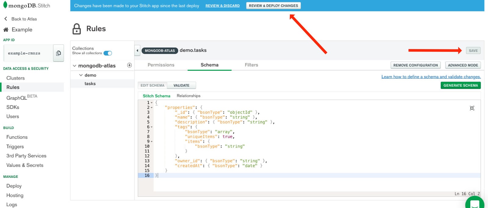 MongoDB Stitch Schema