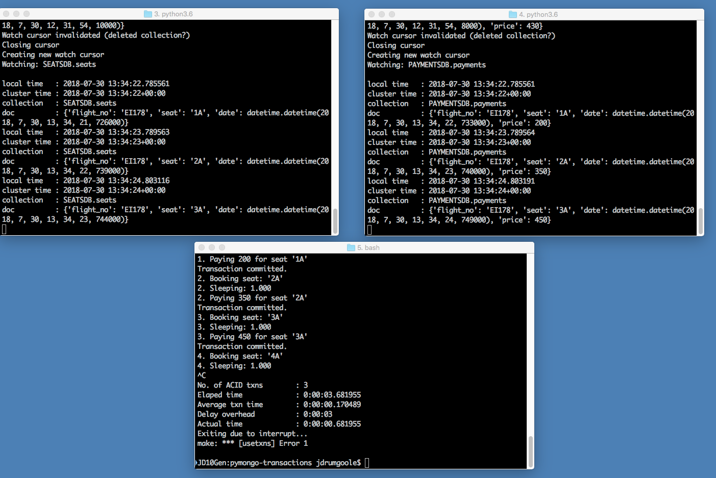 watching with transactions