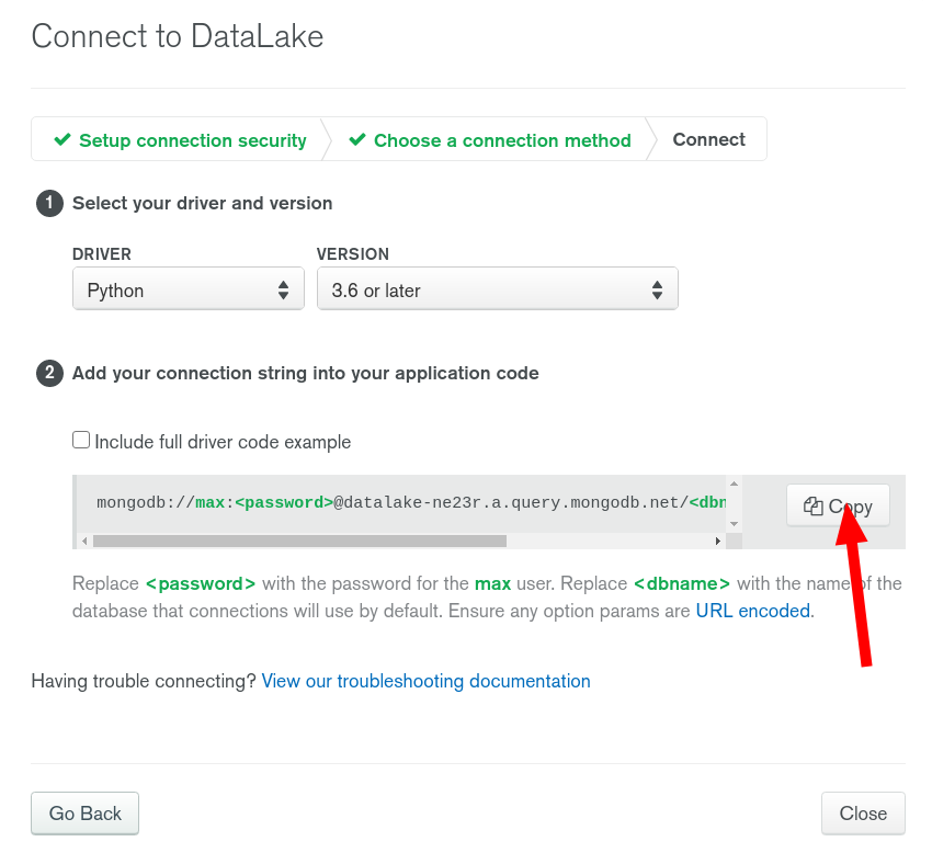 "MongoDB Atlas Data Lake URI"